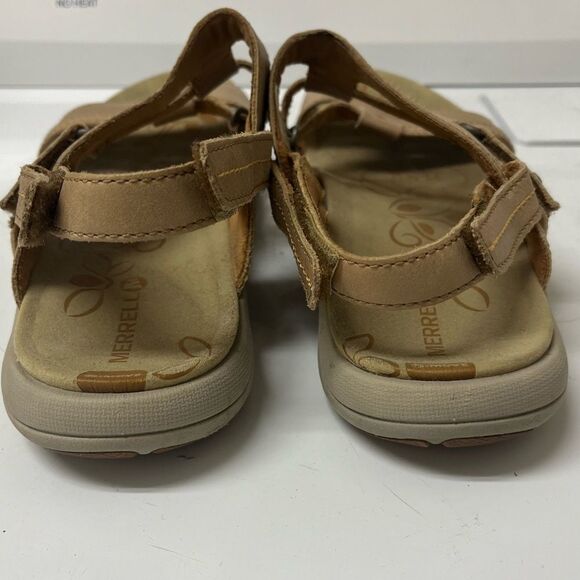 Merrell Swivel Lavish Women’s Sand Dollar Tan Leather Strappy Sandals SZ 9 - Picture 4 of 5